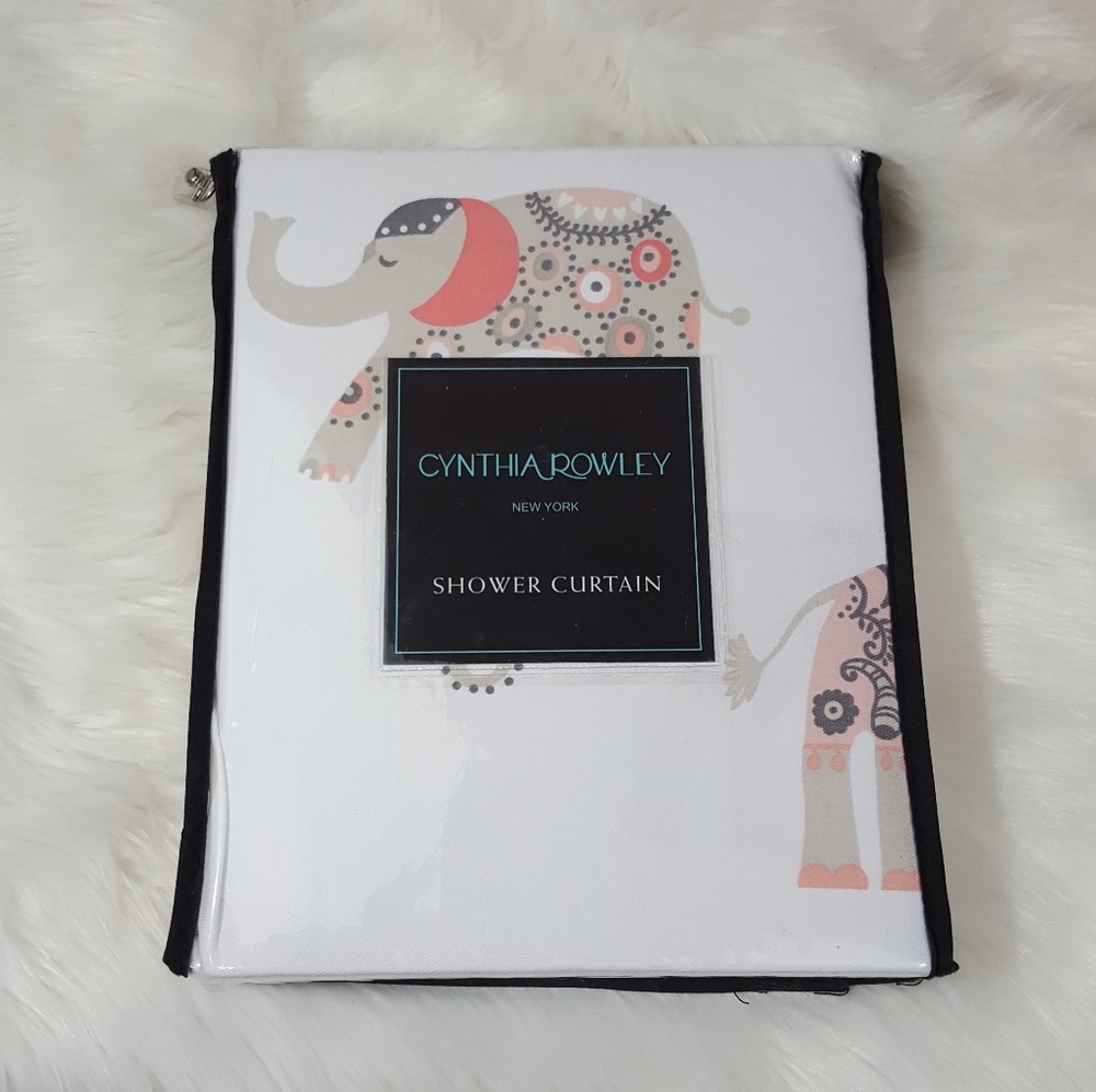 Cynthia Rowley Elephant Fabric Shower Curtain